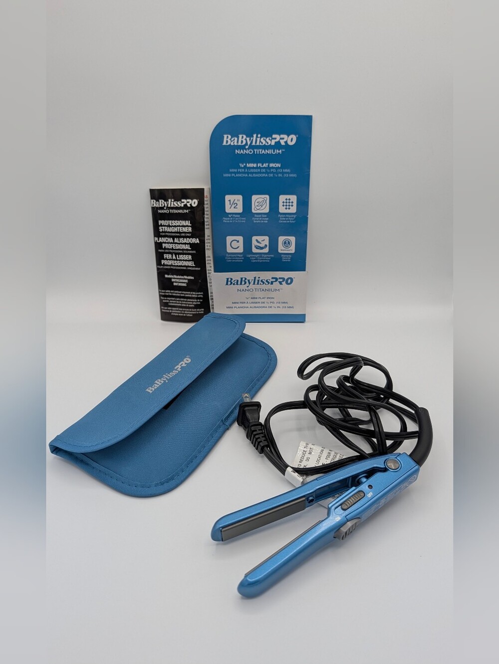BaBylissPRO Nano Titanium 1/2" Mini Straightener